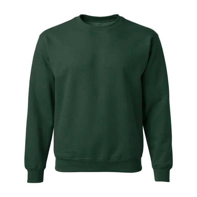 Donkergroene sweater zonder opdruk