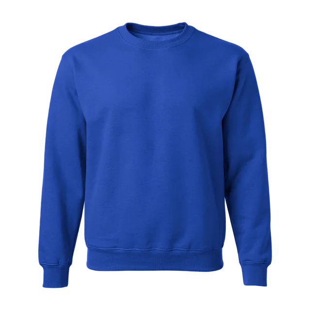 Koningsblauwe sweater zonder opdruk