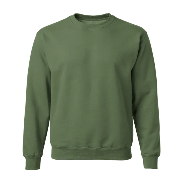 Legergroene sweater zonder opdruk