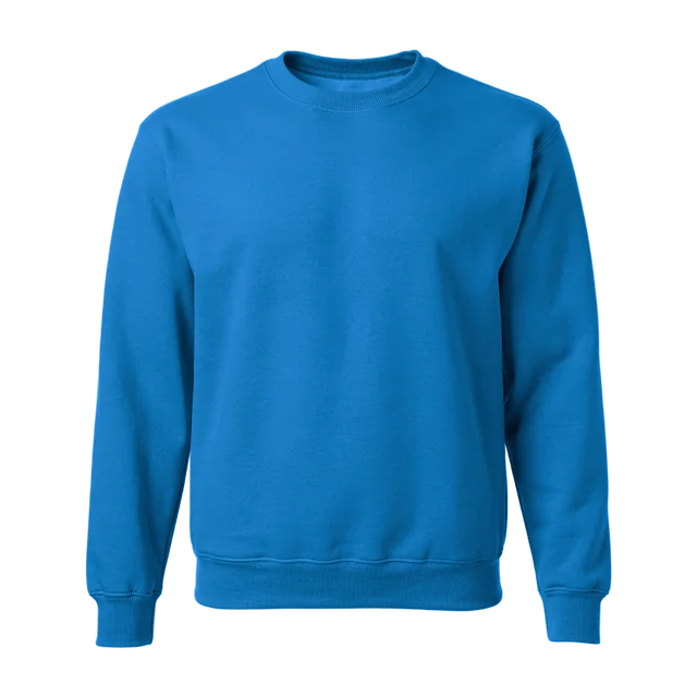 Blauwe sweater zonder opdruk
